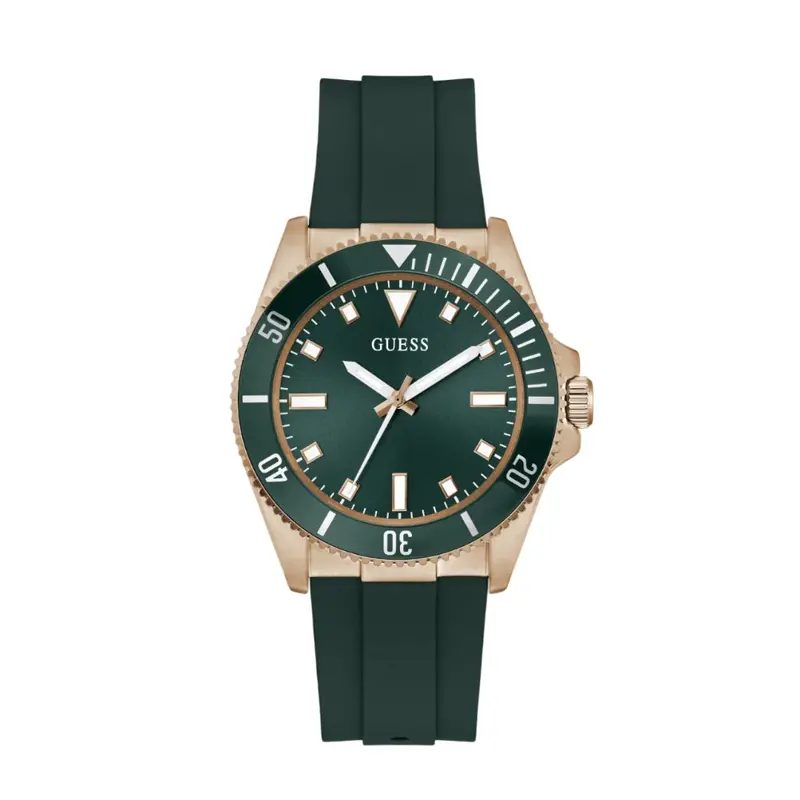 Guess Cliff Green Silicone Strap Men's Watch Gw0969g5 1