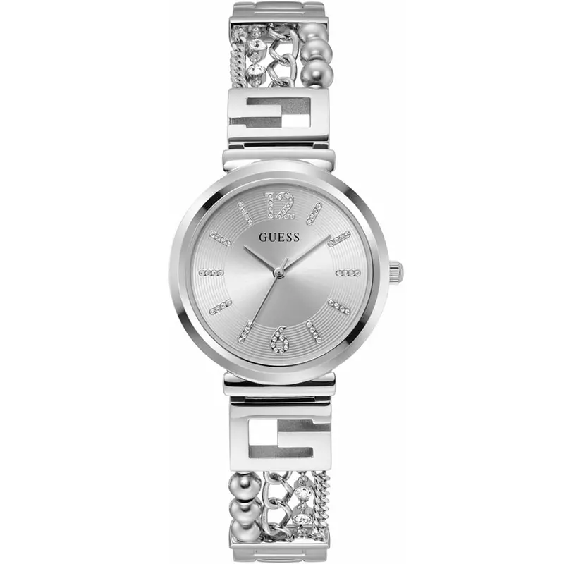 Guess Cluster Crystals Silver Stainless Steel Bracelet Gw0545l1 1