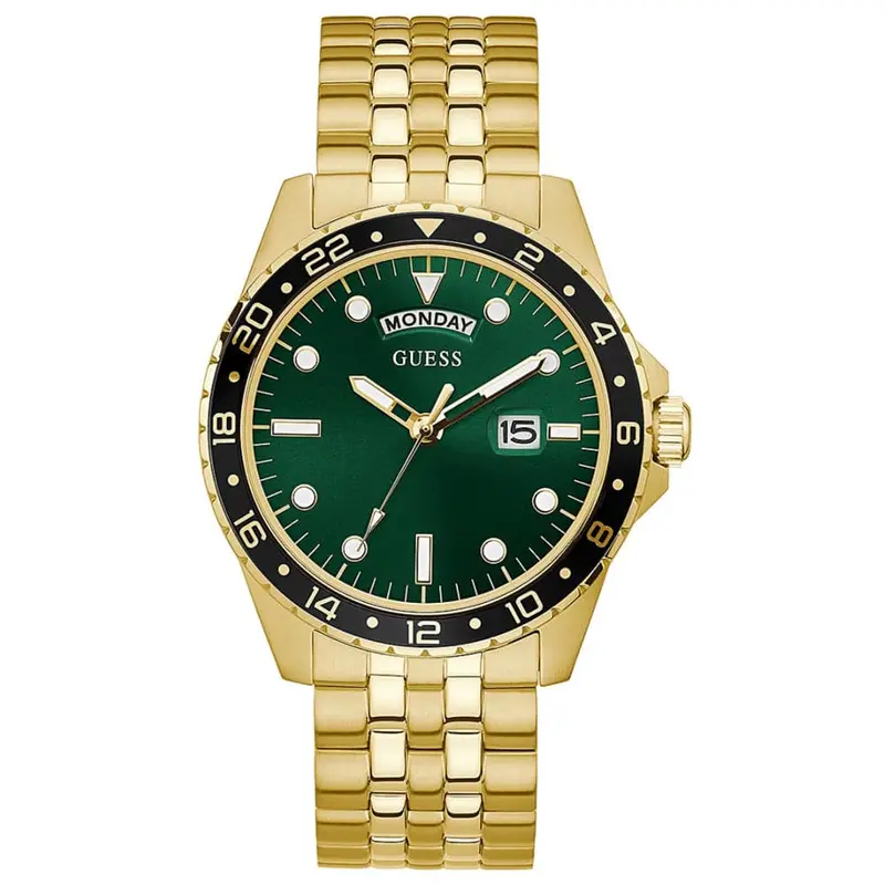 Guess Comet Green Dial Gold Stainless Steel Strap Men Watch Gw0220g2 1