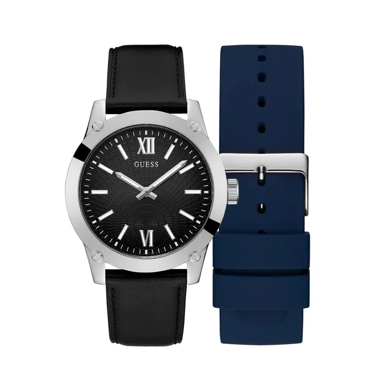 Guess Crescent Gw0630g1 Silver-Tone Men's Watch Set 1