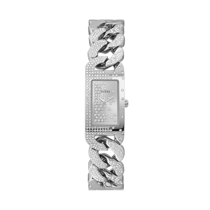 Guess Crystal Chain Silver Stainless Steel Strap Women Watch Gw0298l1 1