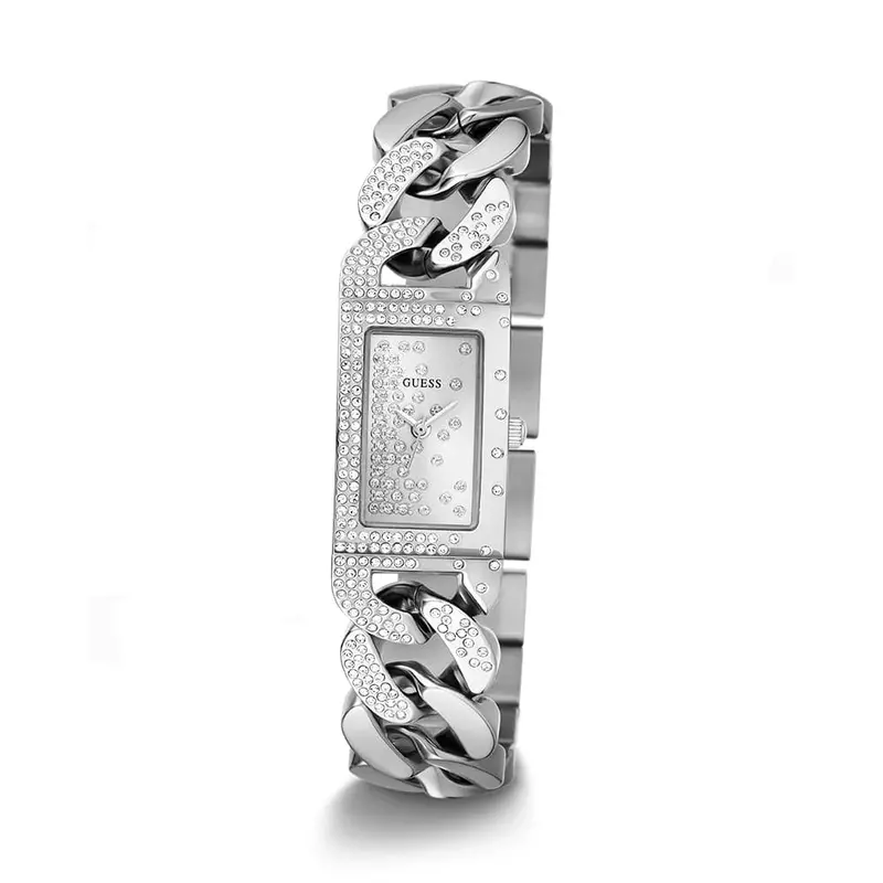 Guess Crystal Chain Silver Stainless Steel Strap Women Watch Gw0298l1 2