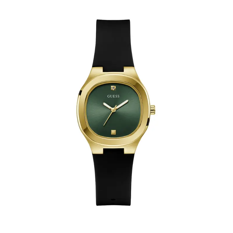 Guess Eve Gw0658l1 Green & Gold Dial Black Watch 1