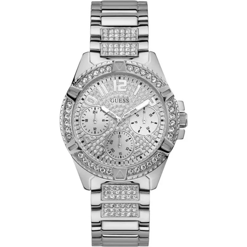 Guess Frontier Chronograph Silver Stainless Steel Strap Women Watch W1156l1 1