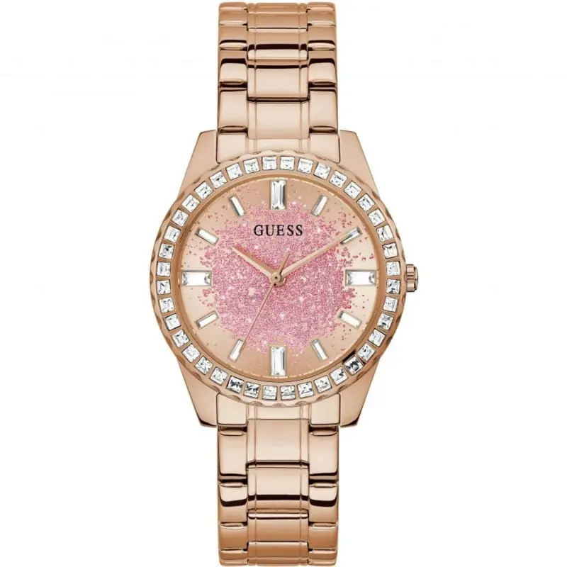 Guess Glitter Dial Rose Gold Stainless Steel Strap Women Watch Gw0405l3 1