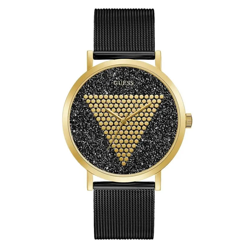 Guess Gold Tone Case Black Gw0049g2 Stainless Steel Men's Watch 1