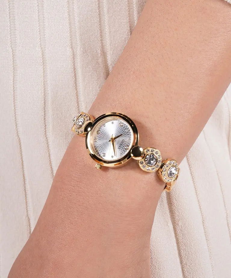 Guess Gold Tone Crystal Links Ladies Watch Gw0757l2 2