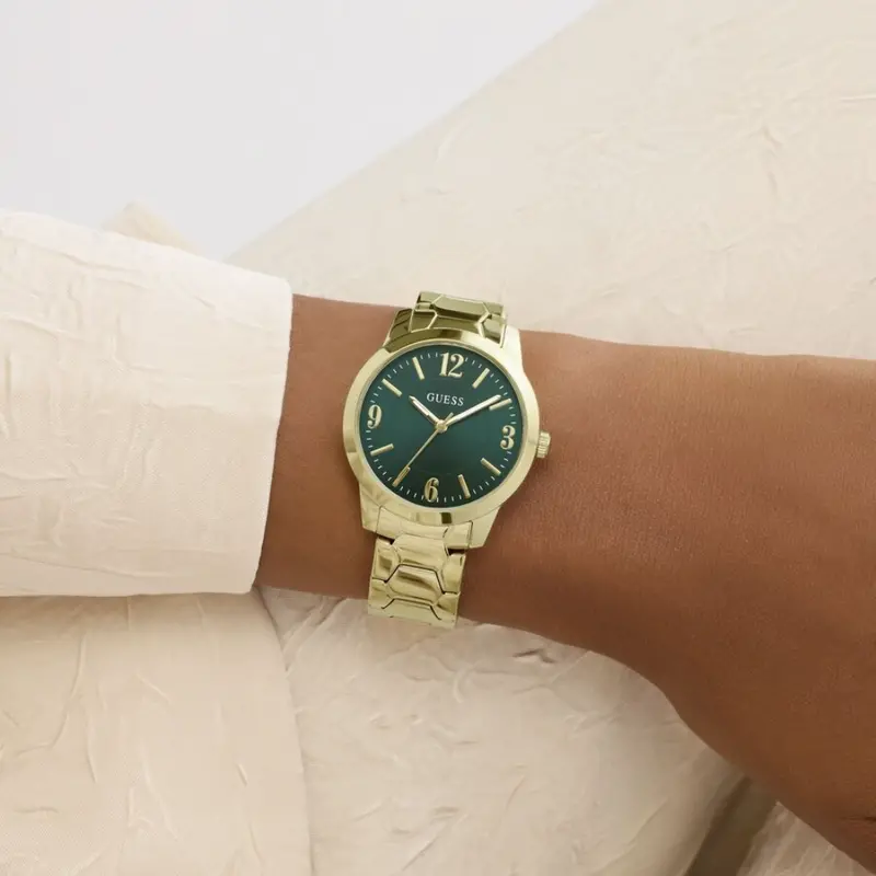 Guess Green Dial Gold Stainless Steel Strap Women's Watch Gw1028l2 2