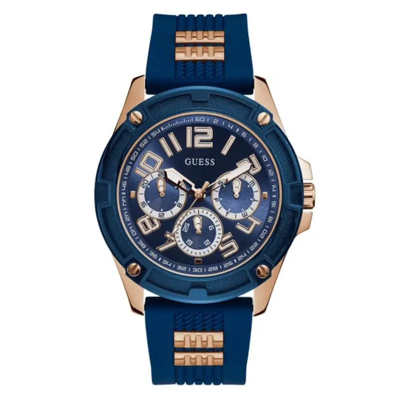 Guess Gw0051g3 Multifunction Blue Rubber Strap Men's Watch 1