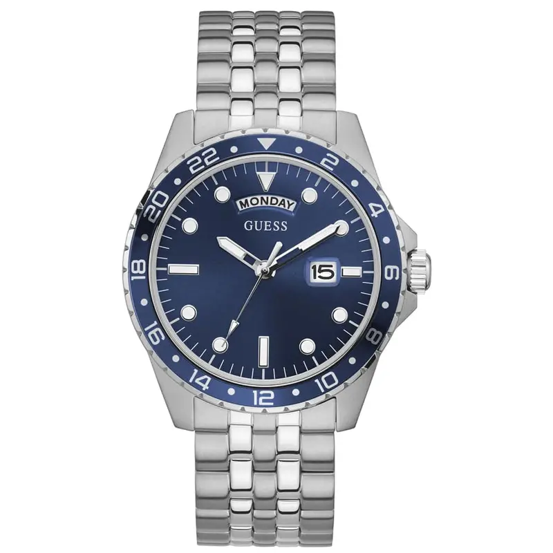 Guess Gw0220g1 Silver Tone Stainless Steel Men's Watch 1