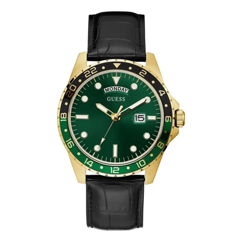 Guess Gw0221g1 Black Leather Men's Watch 1