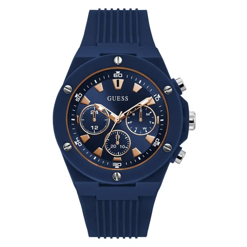 Guess Gw0268g3 Blue Rubber Men's Watch 1