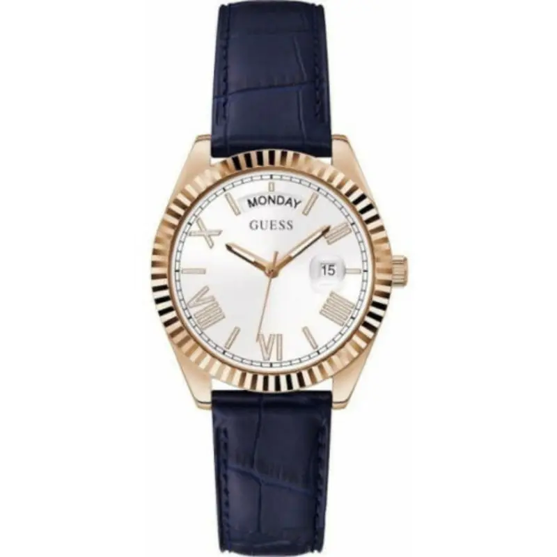 Guess Gw0357l3 Luna White Dial Blue Leather Strap Women's Watch 1