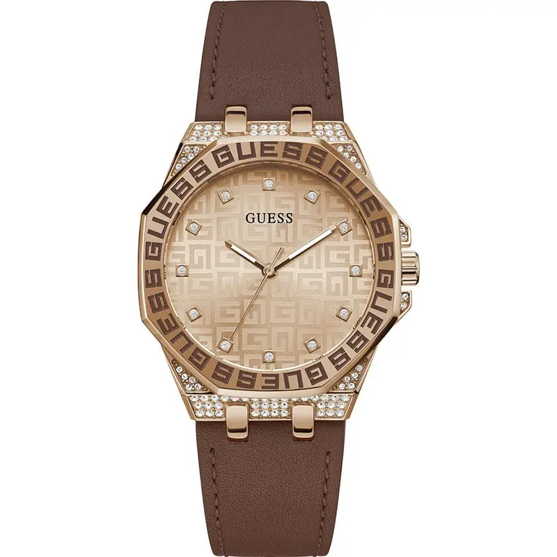 Guess Insignia Brown Dial And Leather Strap Women Watch Gw0547l2 1