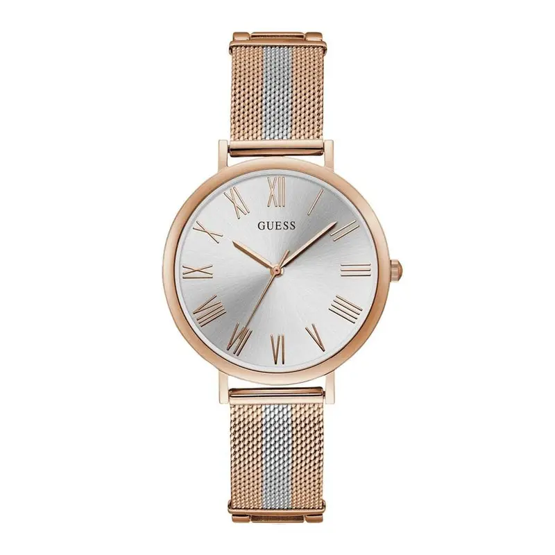 Guess Lenox Rose Gold Stainless Steel W1155l4 Mesh Strap Women's Watch 1