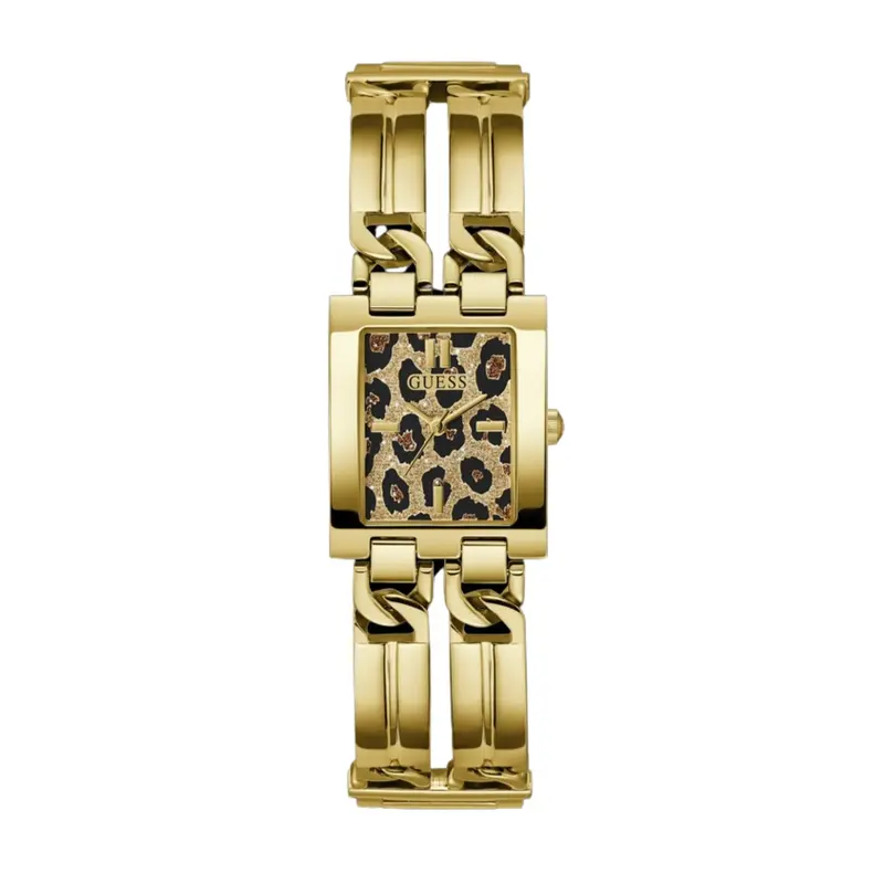Guess Leopard Dial Gold Chain Ladies Watch Gw0807l2 1