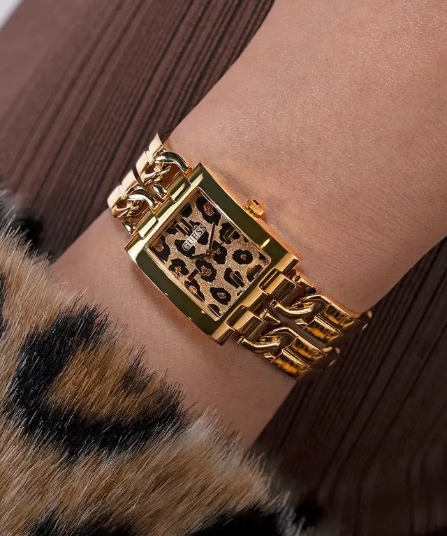 Guess Leopard Dial Gold Chain Ladies Watch Gw0807l2 2