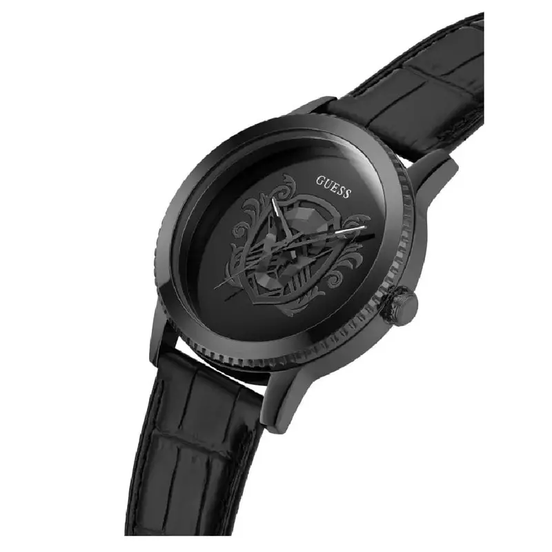 Guess Monarch Analog Black Dial Leather Strap Watch For Men Gw0566g2 2