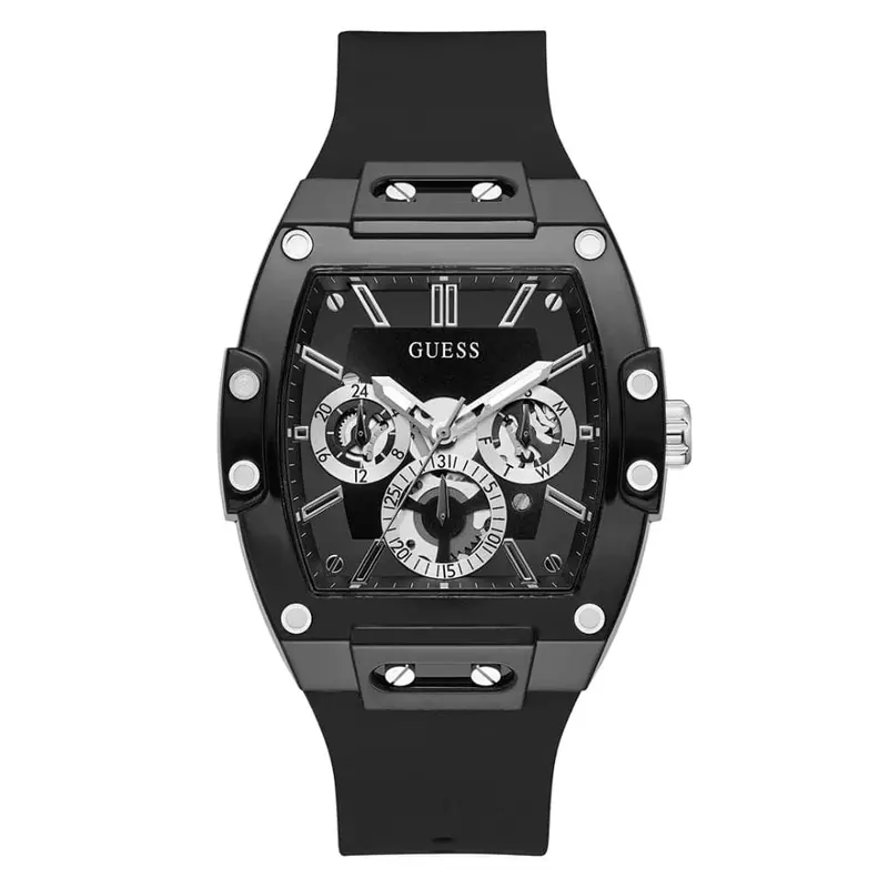 Guess Multifunction Black Dial & Silicone Strap Men Watch Gw0203g3 1