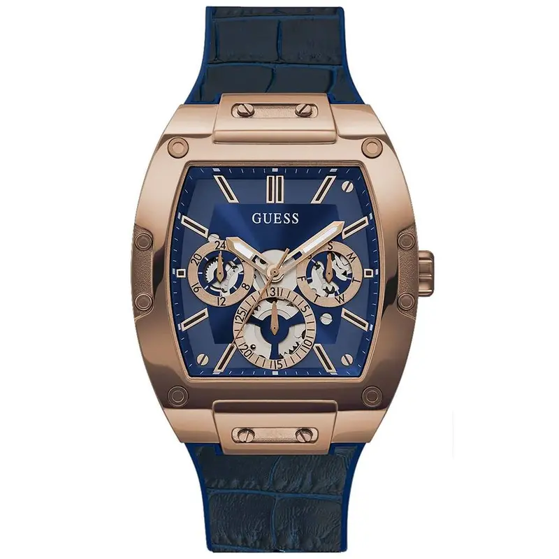 Guess Multifunction Blue Leather Strap Men's Watch Gw0202g8 1