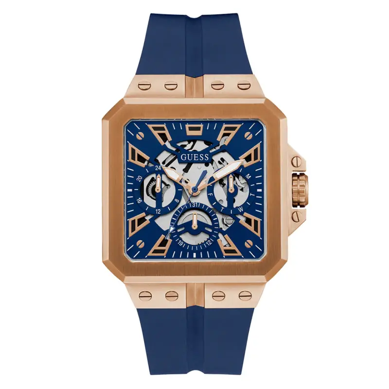 Guess Multifunction Blue Silicone Strap Men Watch Gw0637g3 1