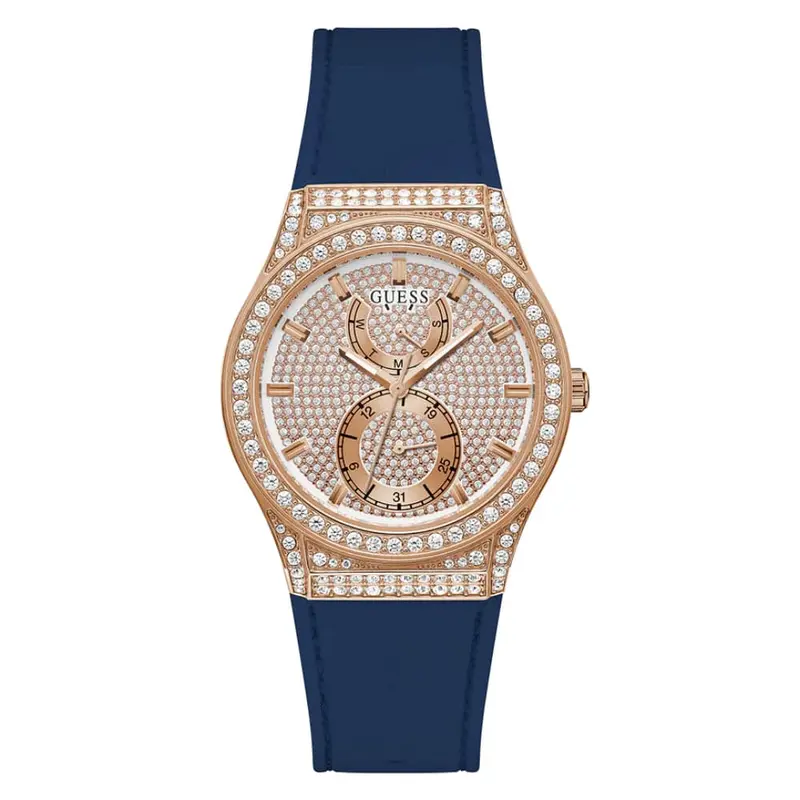 Guess Multifunction Blue Silicone Strap Women Watch Gw0439l4 1