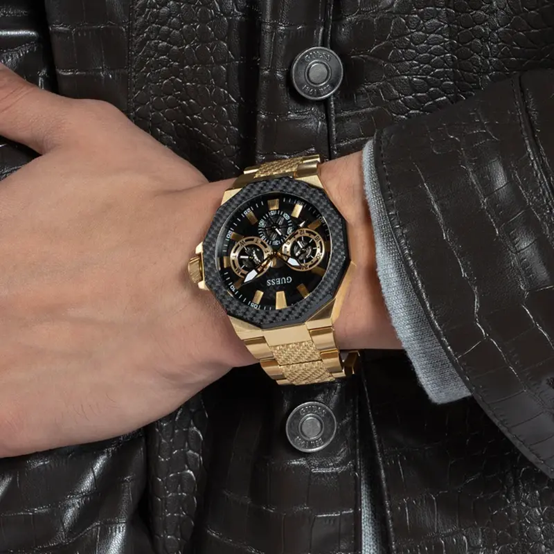 Guess Multifunction Gold Stainless Steel Strap Men Watch Gw0636g2 2