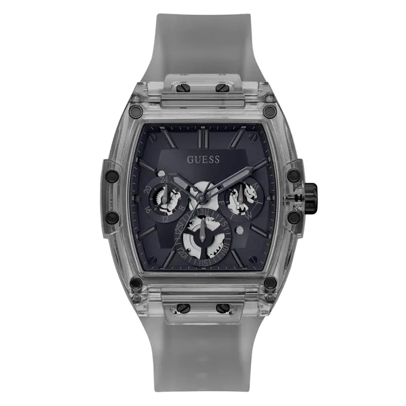 Guess Multifunction Grey Silicone Strap Men Watch Gw0203g9 1
