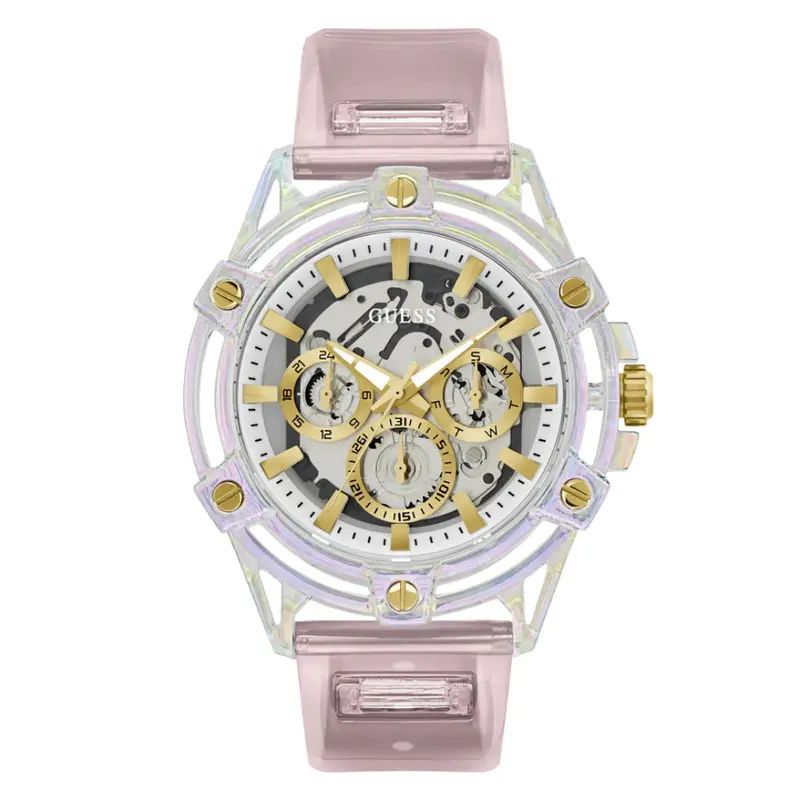 Guess Multifunction Pink Resin Strap Women Watch Gw0806g4 1
