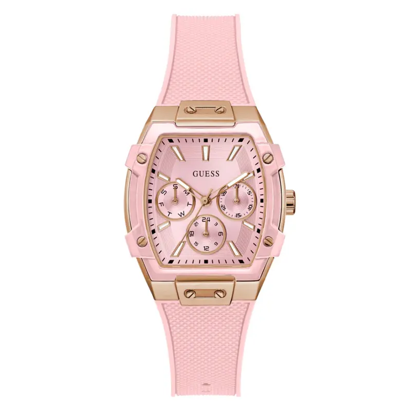 Guess Multifunction Pink Silicone Strap Women's Watch Gw0032l7 1