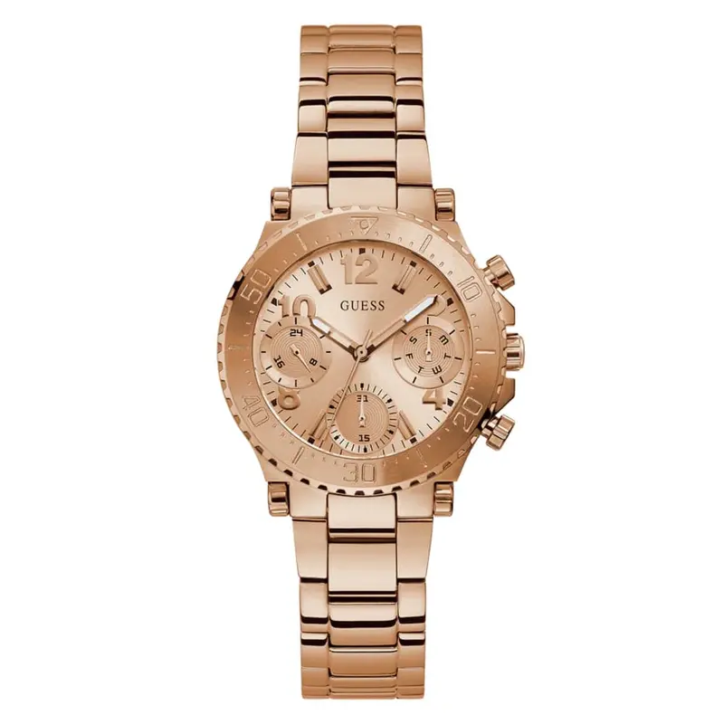 Guess Multifunction Rose Gold Stainless Steel Strap Women Watch Gw0465l2 1