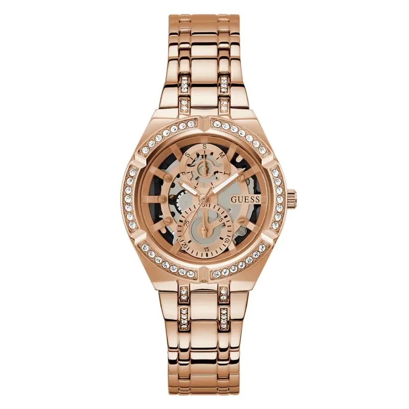 Guess Multifunction Rose Gold Stainless Steel Strap Women Watch Gw0604l3 1