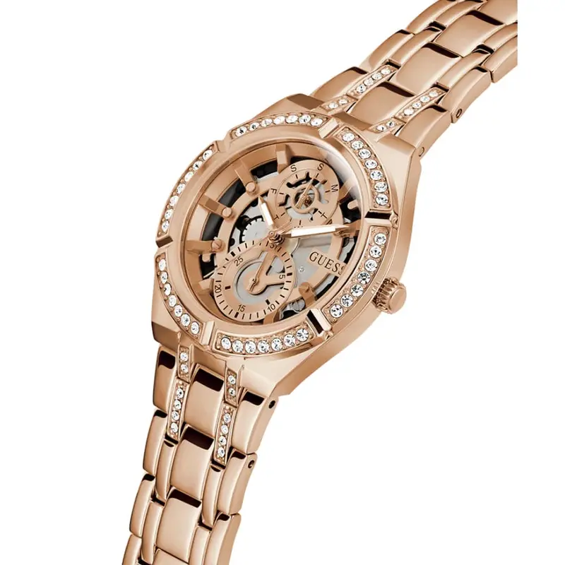 Guess Multifunction Rose Gold Stainless Steel Strap Women Watch Gw0604l3 2