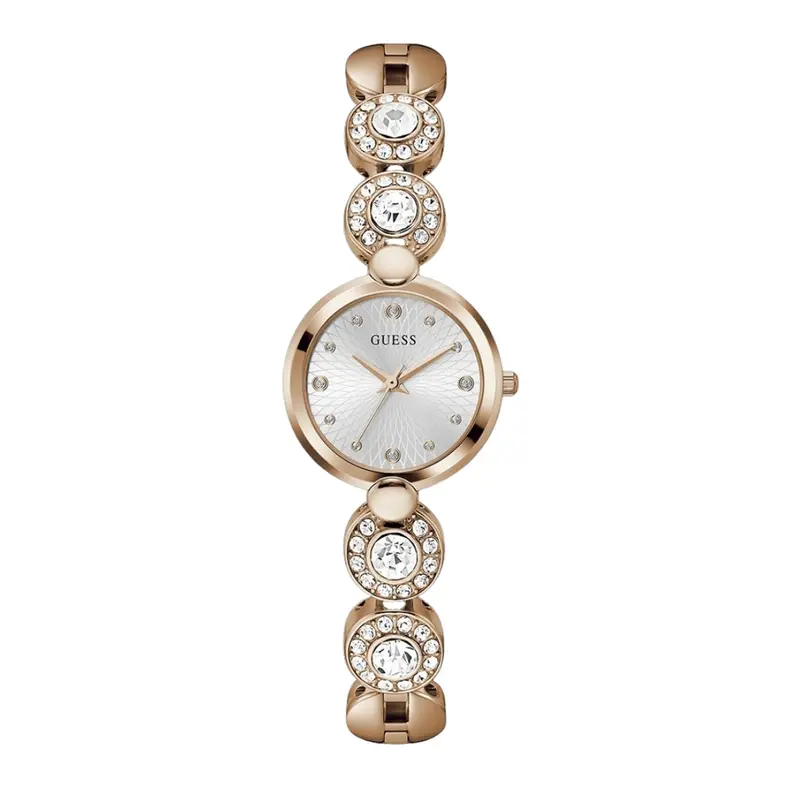 Guess Rose Gold Tone Crystal Links Ladies Watch Gw0757l3 1