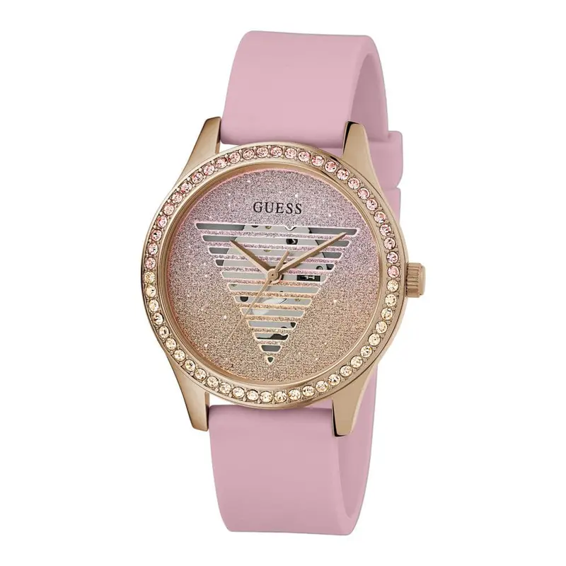 Guess Rose Gold Tone Pink Silicone Band Women's Watch Gw0530l4 1