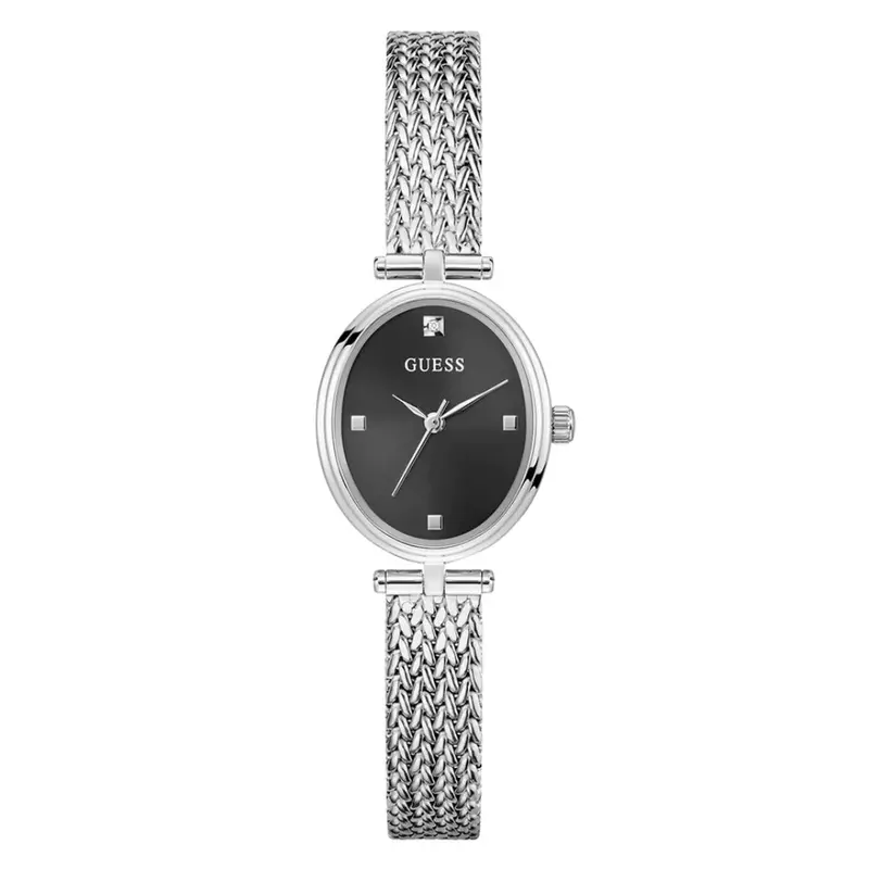 Guess Ruby Silver Stainless Steel Mesh Strap Women's Watch Gw0935l1 1