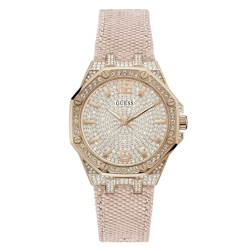 Guess Shimmer Pink Band Rose Gold Women's Watch Gw0408l3 1