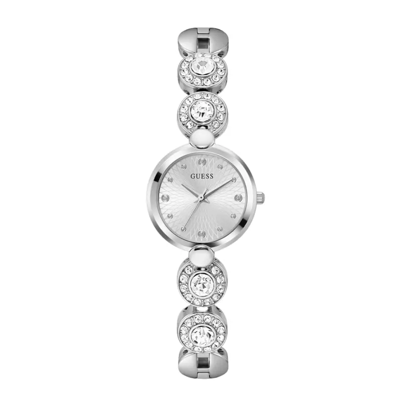 Guess Silver Crystal Links Ladies Watch Gw0757l1 1