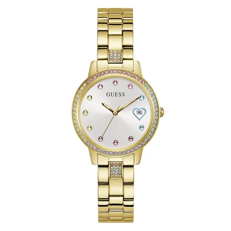 Guess Silver Dial Gold Stainless Steel Strap Women Watch Gw0657l2 1