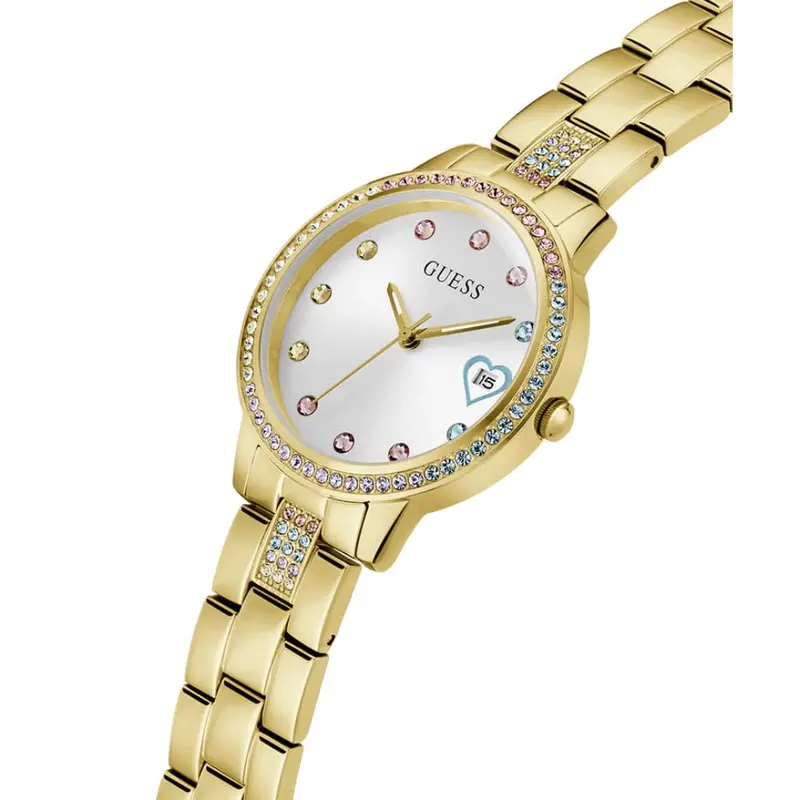 Guess Silver Dial Gold Stainless Steel Strap Women Watch Gw0657l2 2