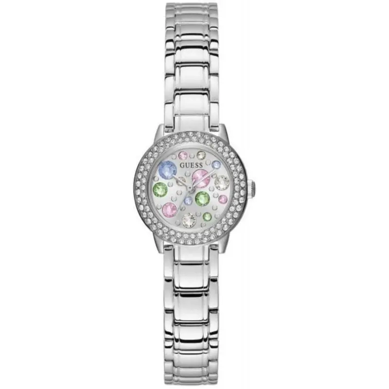 Guess Silver Tone Case Stainless Steel Rhinestone Gw0028l1 Women's  Watch 1