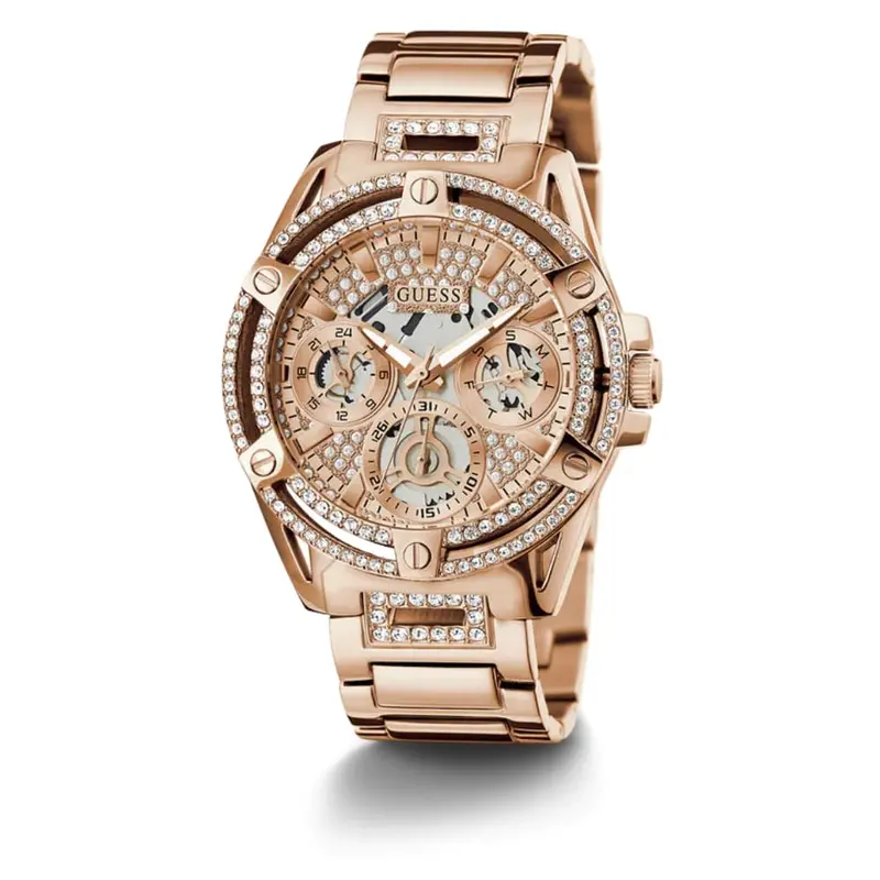 Guess Skeleton Dial Rose Gold Stainless Steel Strap Women Watch Gw0464l3 2