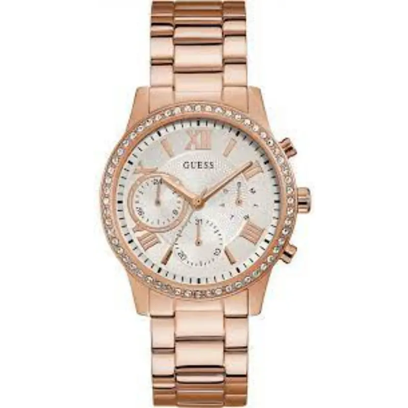 Guess Solar Rose Gold Stainless Steel W1069l3 Women's Watch 1