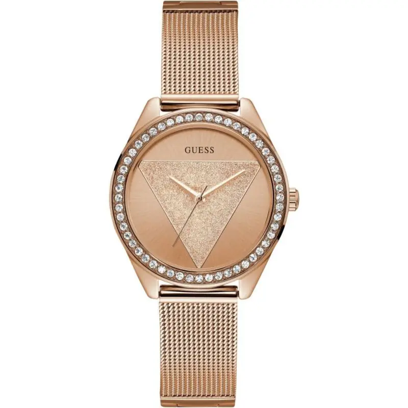 Guess Tri Glitz Rose Gold Dial Milanese Strap Women Watch W1142l4 1