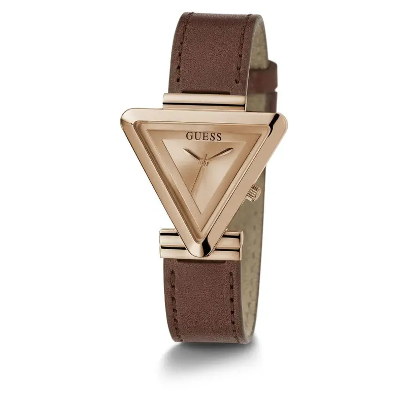 Guess Triangle Brown Leather Strap Women Watch Gw0548l2 1