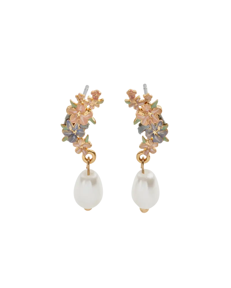 Hibiscus & Pearl Earrings 1