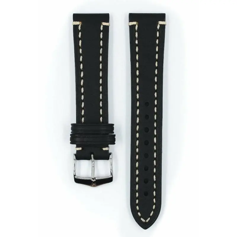 Hirsch Liberty Artisan 50513928063 ( 24Mm ) Black Leather Strap 1
