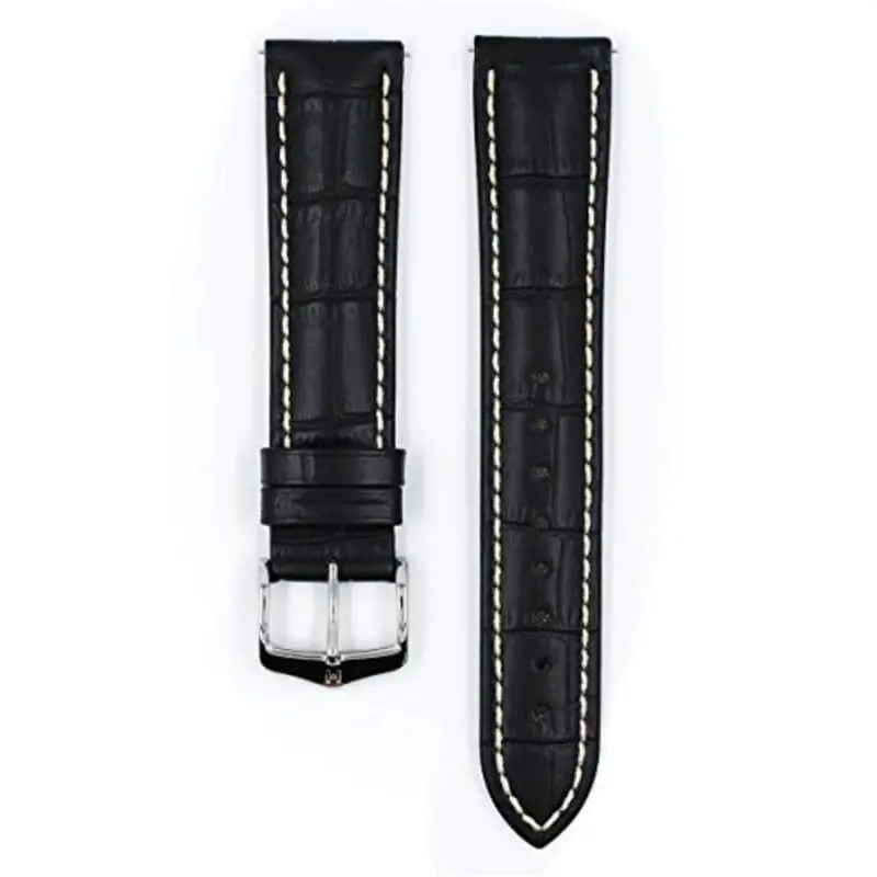 Hirsch Modena 50513943790 ( 22Mm ) Black Leather Strap 1