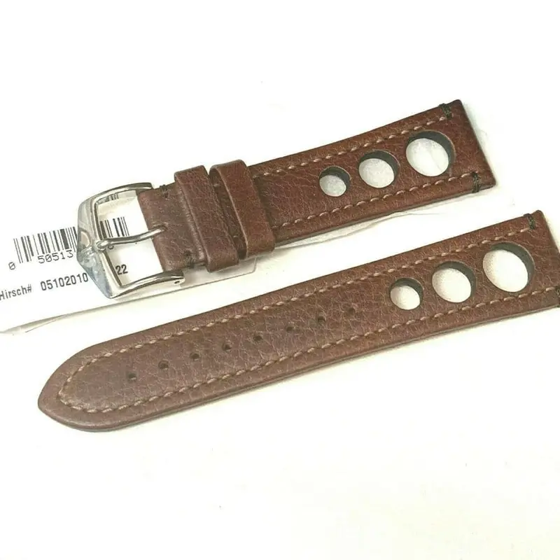 Hirsch Rally Artisan 50513164614 ( 22Mm ) Brown Leather Strap 1