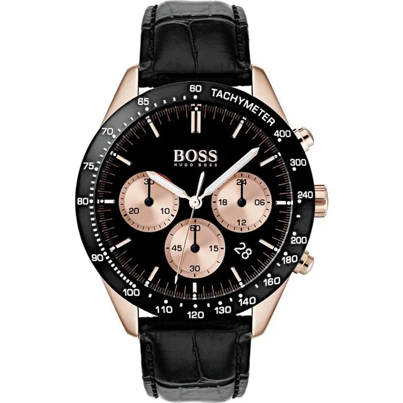 Hugo Boss 1513580 Black Leather Men Watch 1